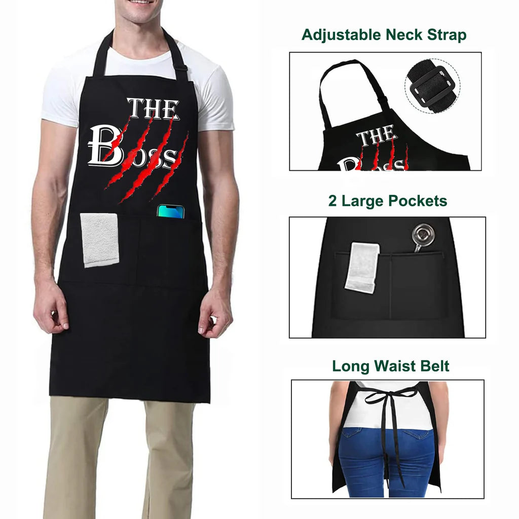 Mr & Mrs The Boss/The Real Boss Gift Apron Set