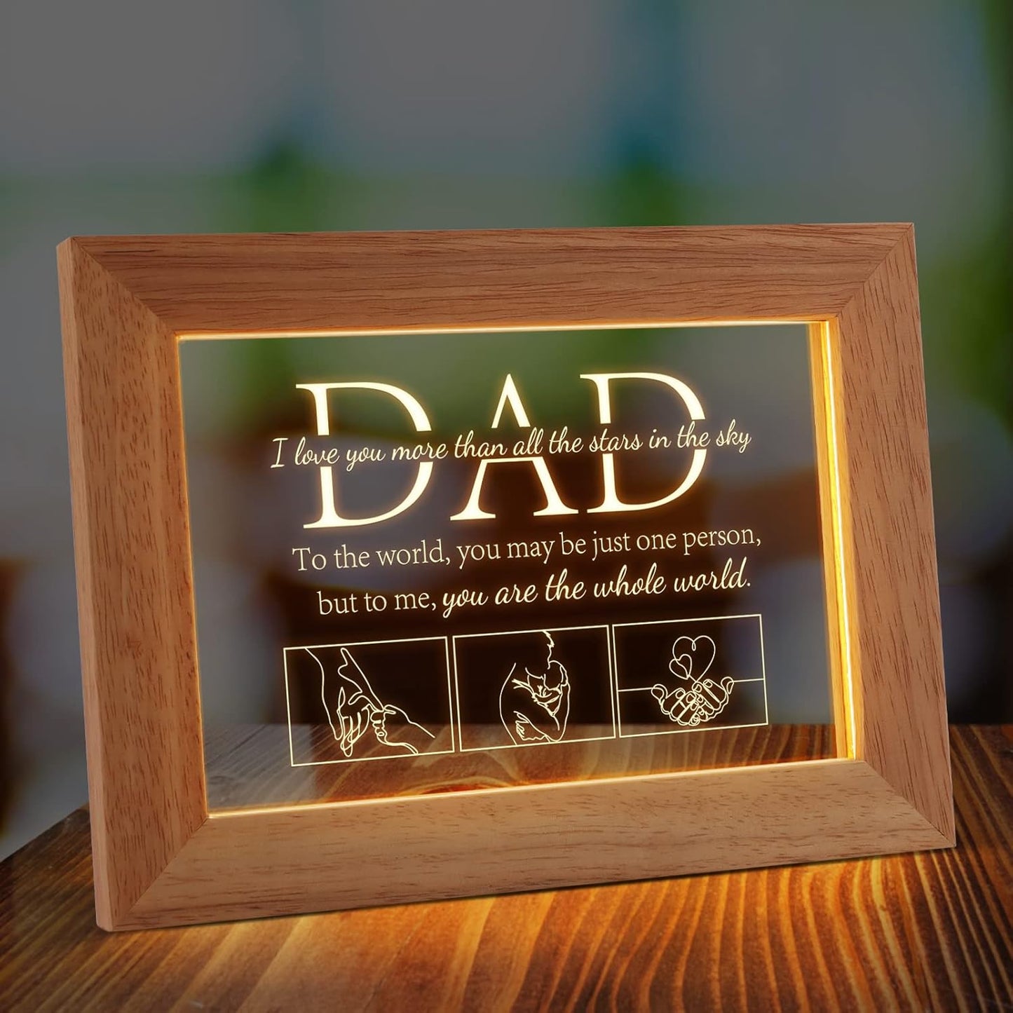 Dad Night Light Frame Gift