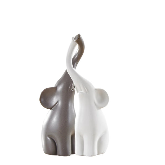 Set of 2 Elephant Lovers Figurine Ornament