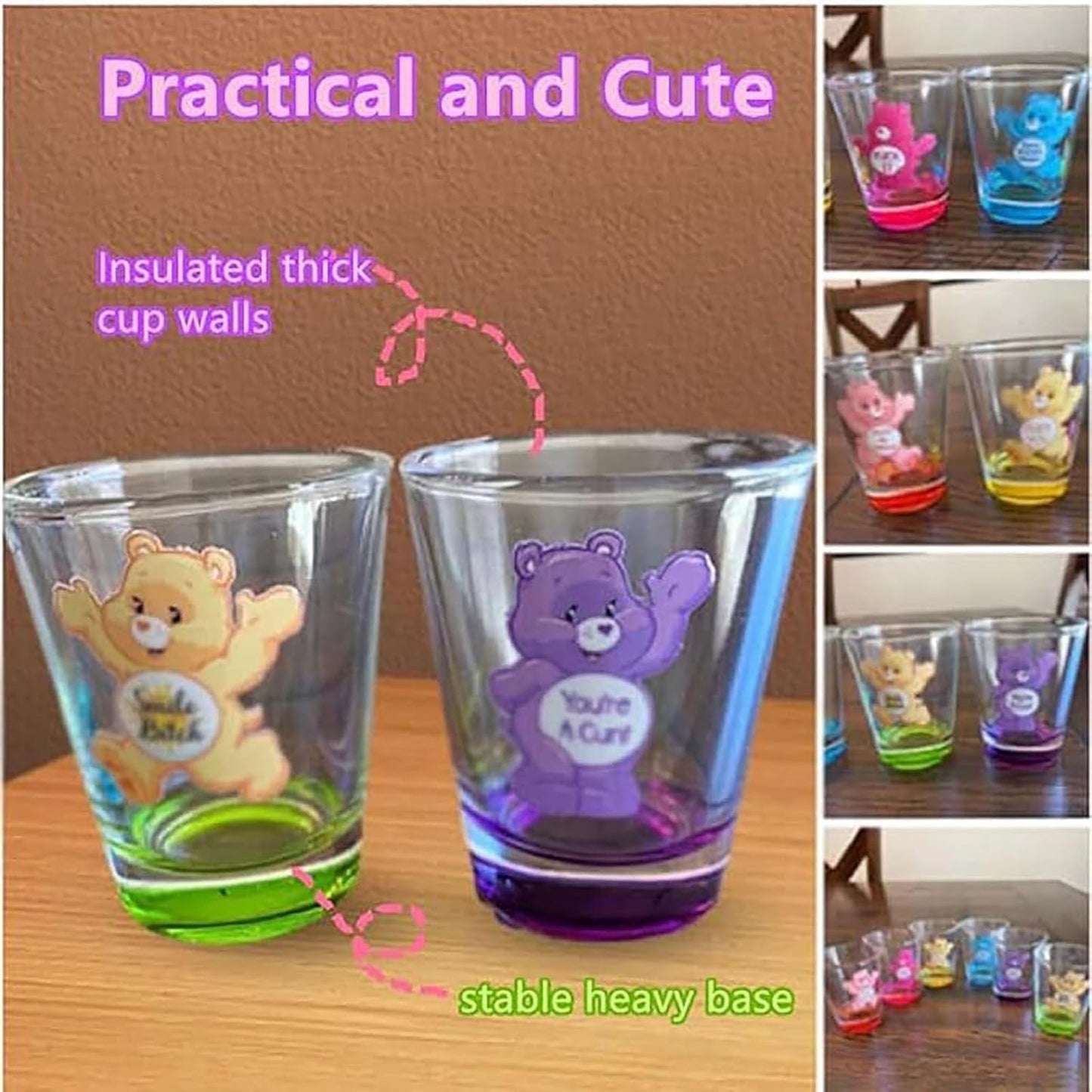 Swear Bears Shot Glasses,Care Bear Shot Glasses