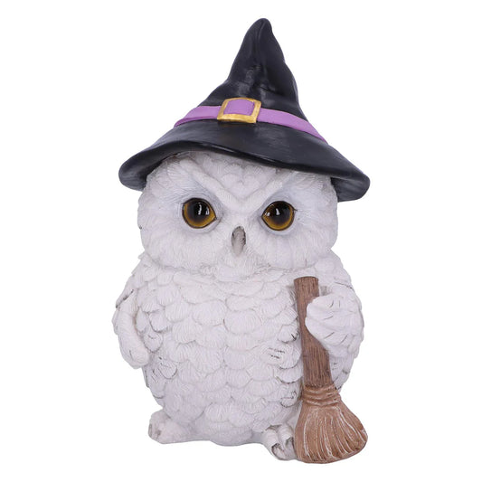 Nemesis Now Snowy Magic Witch Owl Familiar Figurine, White, 18cm