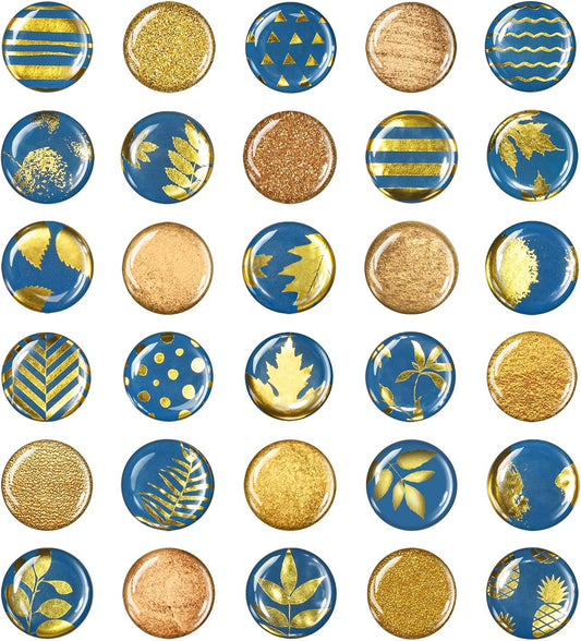 Gold Leaf Art Fridge Magnets - 30 Piece