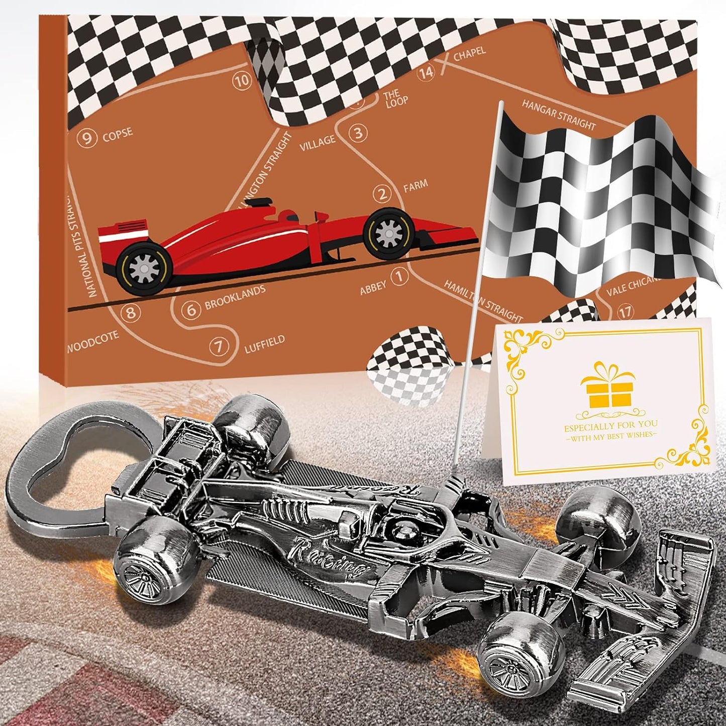 Racing Car Silver Metal Bottle Opener