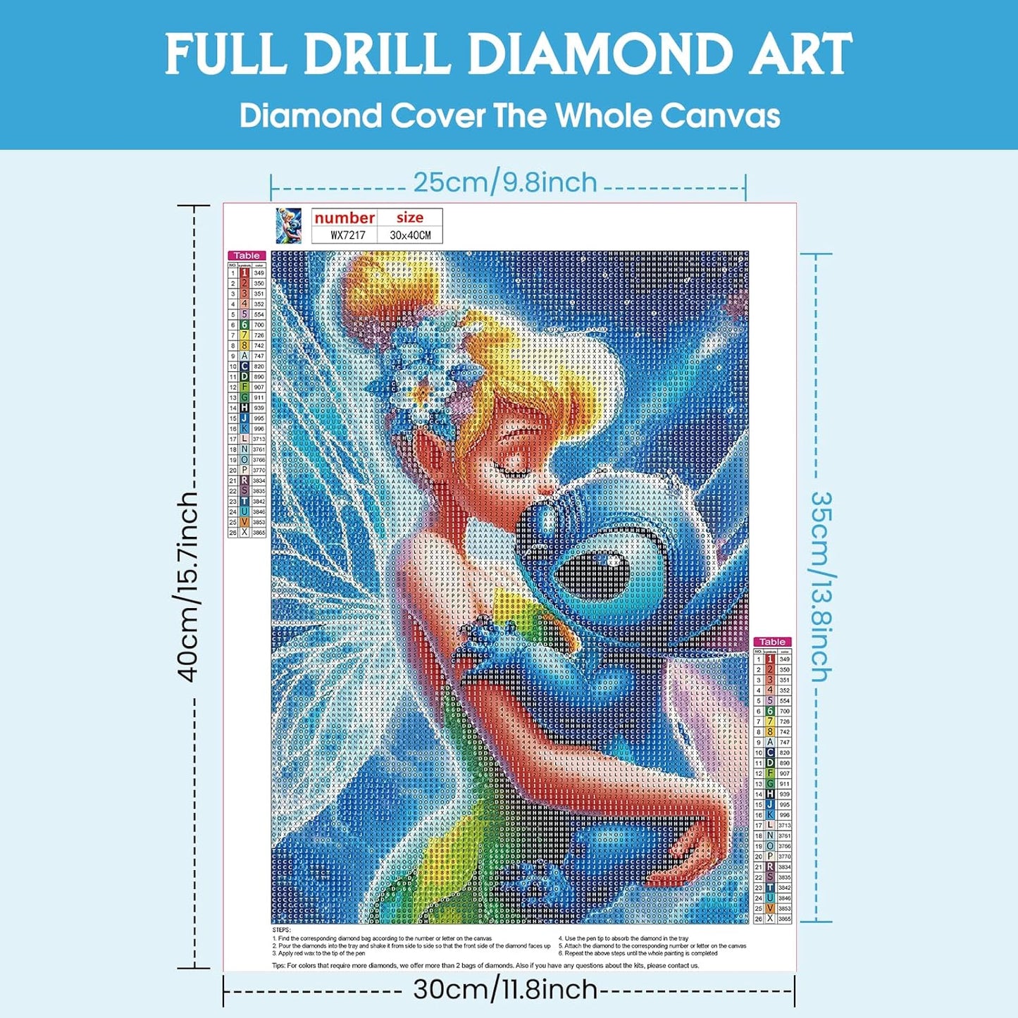 Stitch Diamond Art Kit 30 x 40cm