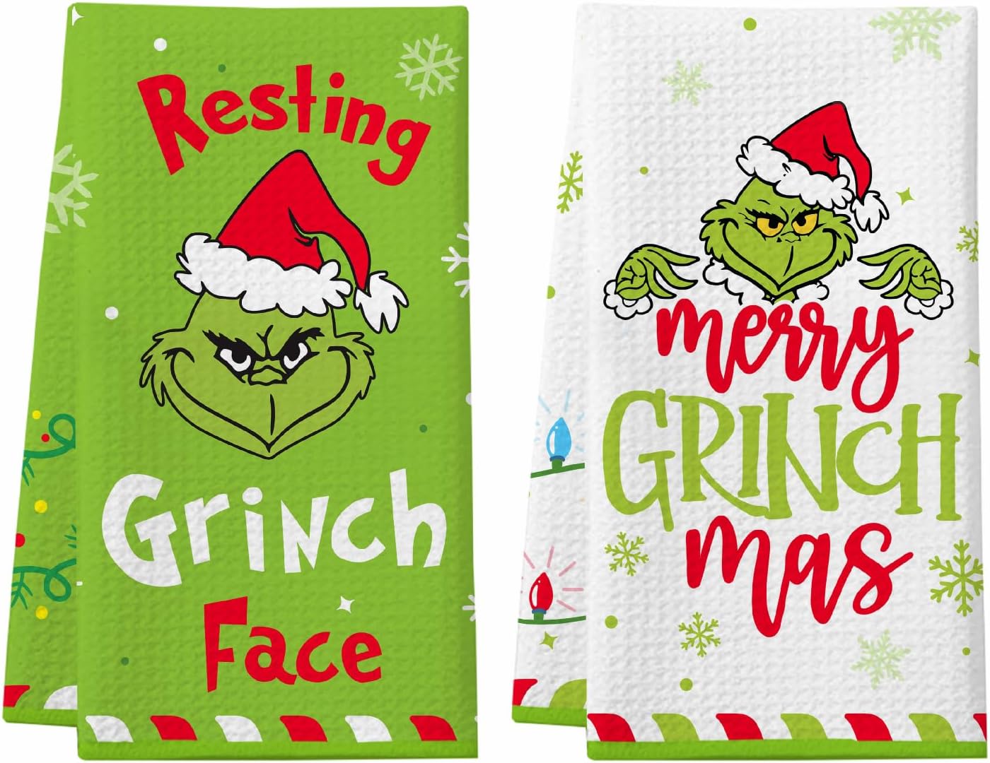 Grinch Christmas Kitchen Towels, 2 Pack