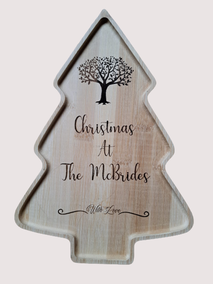 Bamboo Christmas Tree Family Serving Plate 28cm