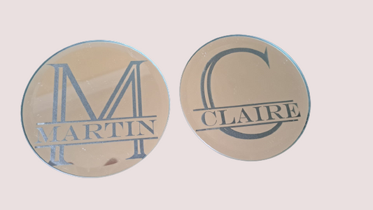Laser Engraved Glass Mirrored Coaster
