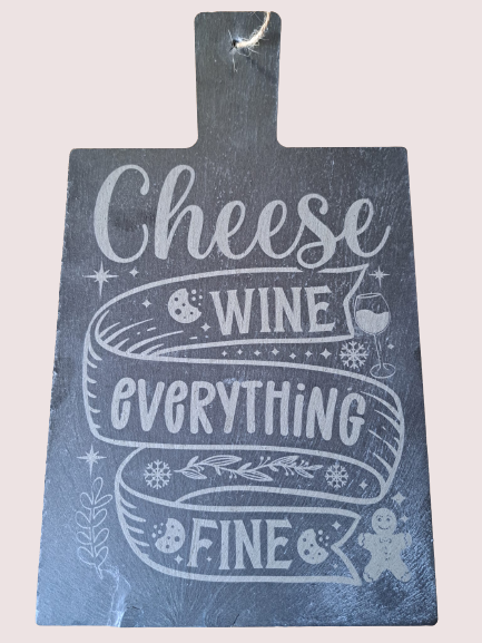 Laser Engraved Slate Cheese Board