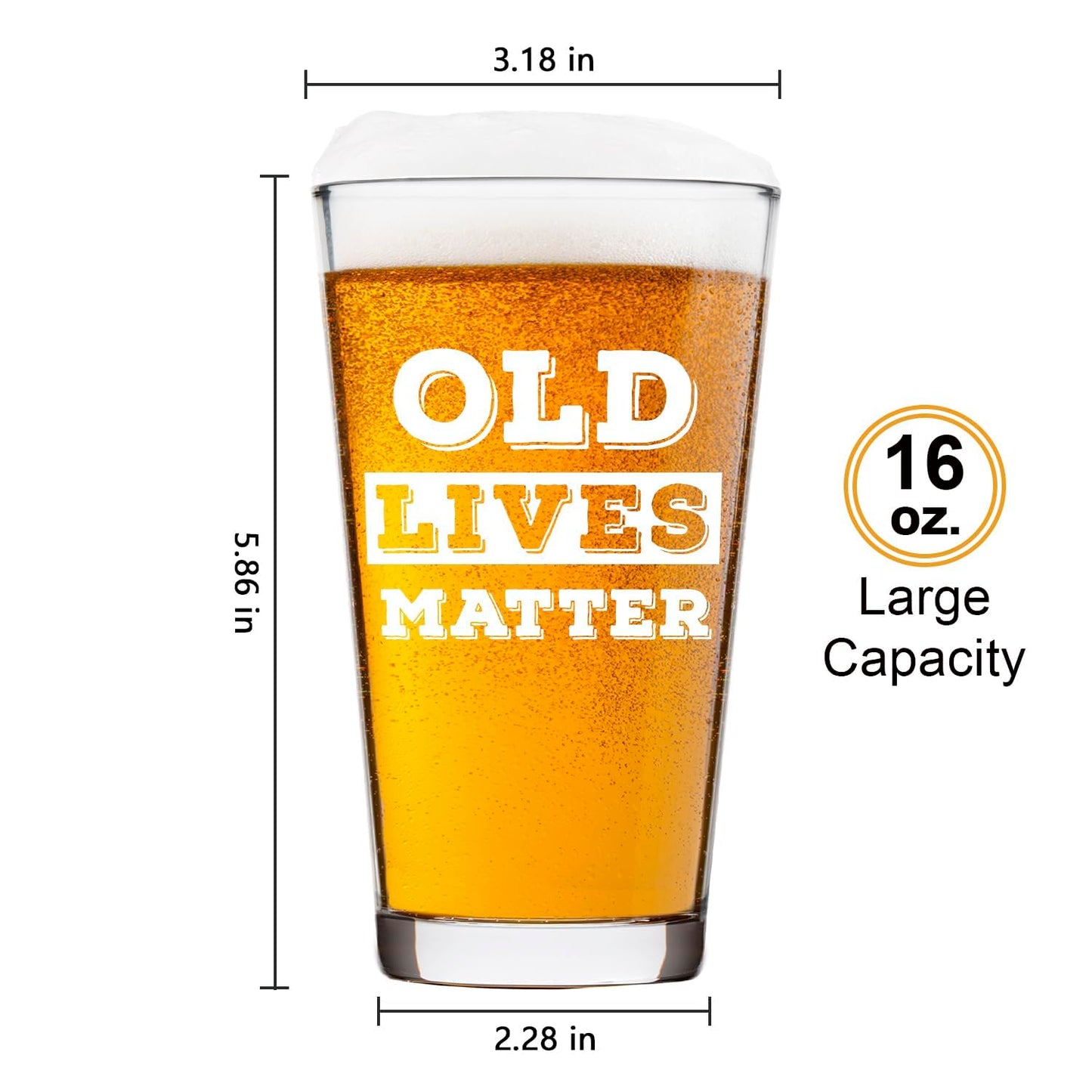 Old Lives Matter Beer Glass in Barrel Box