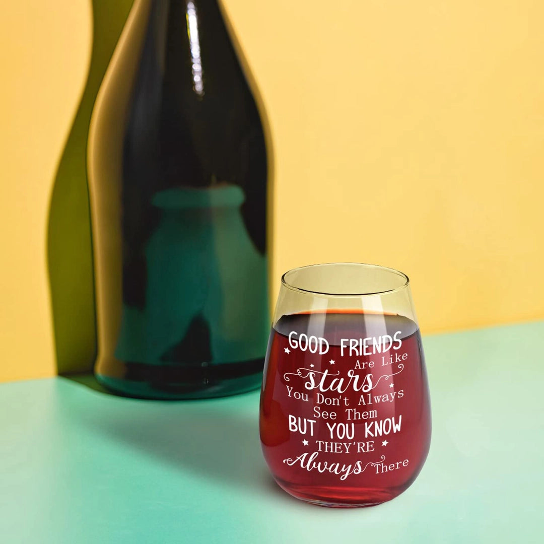 15 oz Stemless Wine Glass Best Friend Birthday Gift
