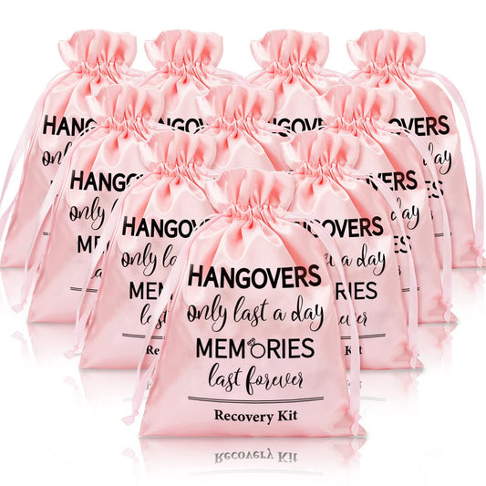 Pink Satin "Hangover Recovery" Bags - Pack of 10