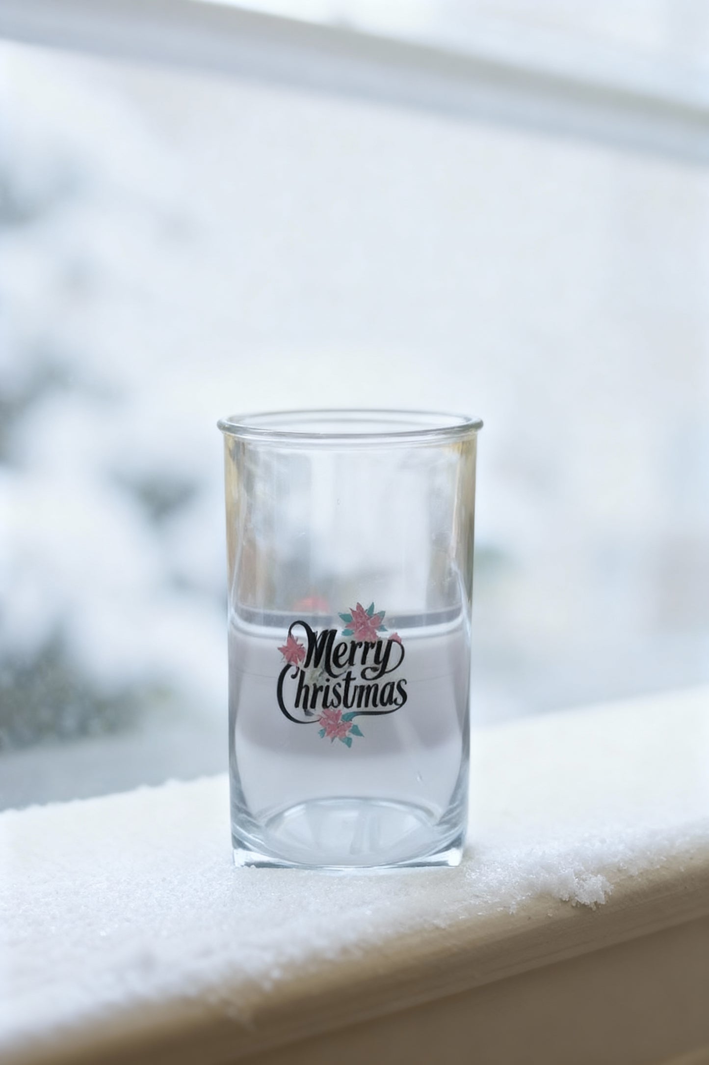 UV Printed Glass Christmas Cylinder Vase