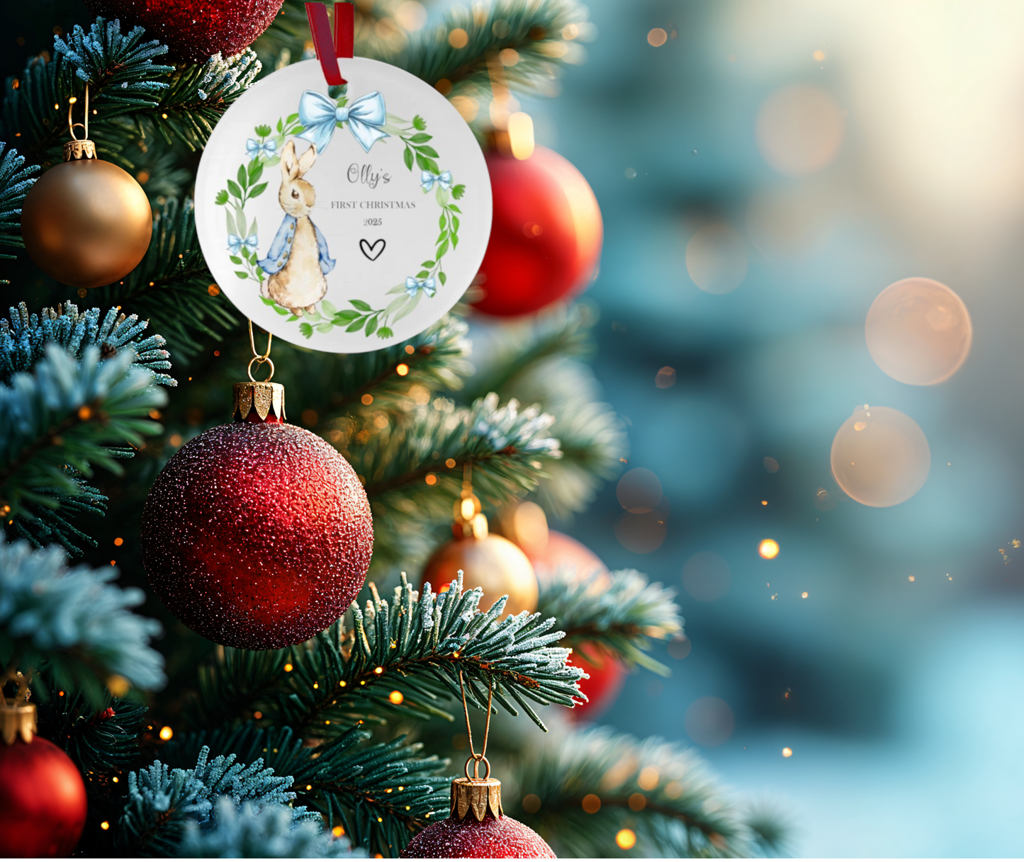 Personalised First Christmas Cute Ceramic Hanging Ornament