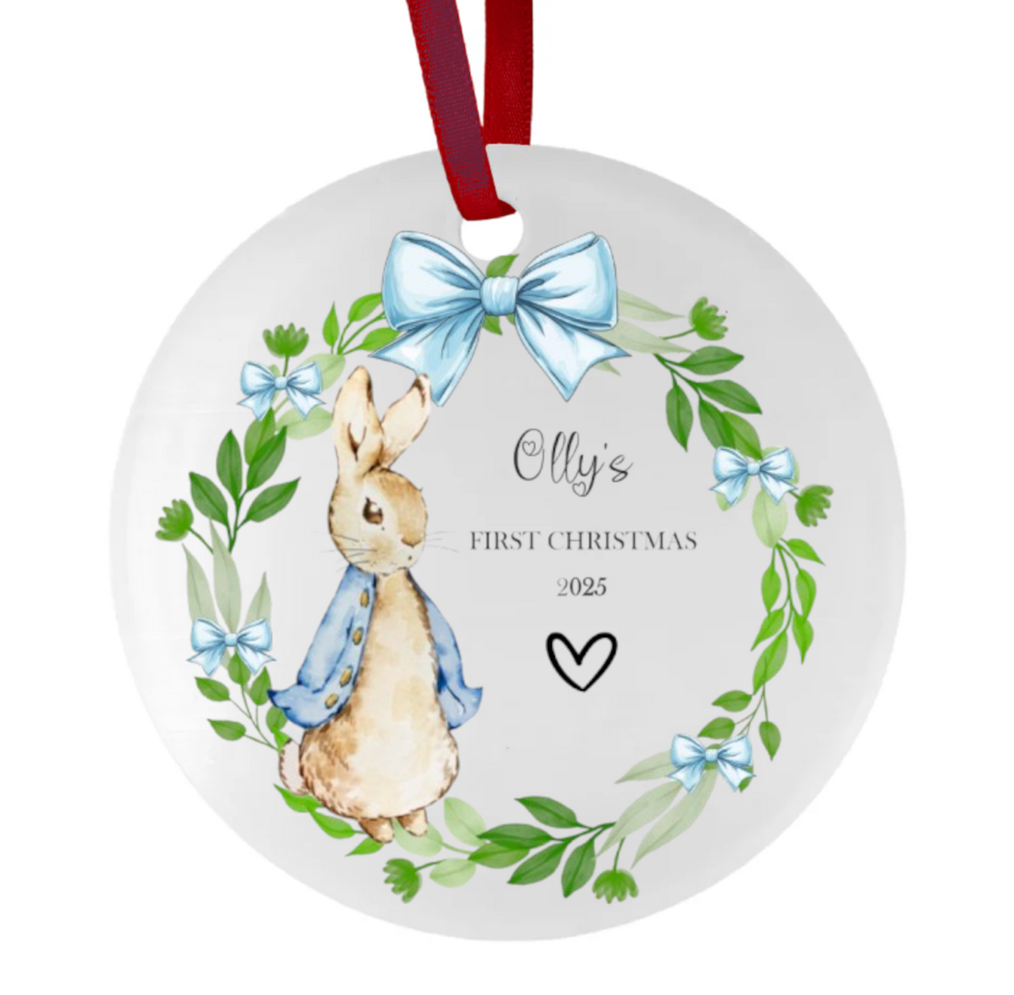 Personalised First Christmas Cute Ceramic Hanging Ornament