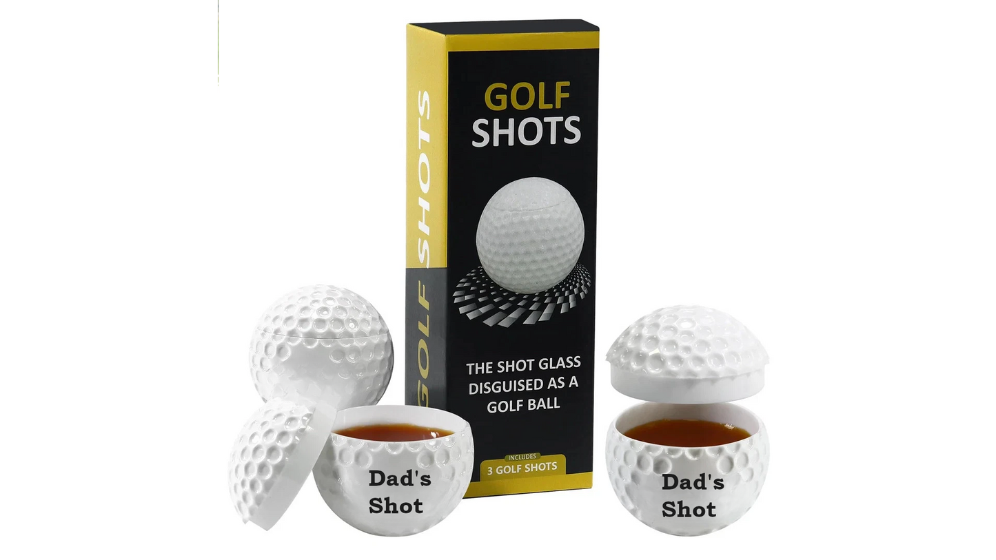 3 Pcs Personalised Golf Ball Shot Glass with Lid