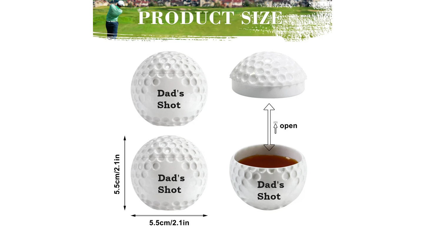 3 Pcs Personalised Golf Ball Shot Glass with Lid