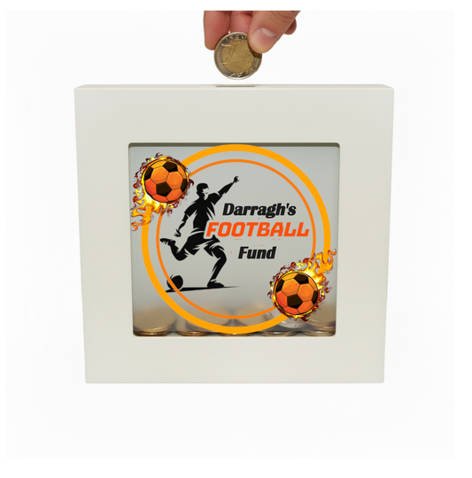 PersonaIised Money Savings Coin Box with Glass Front Display