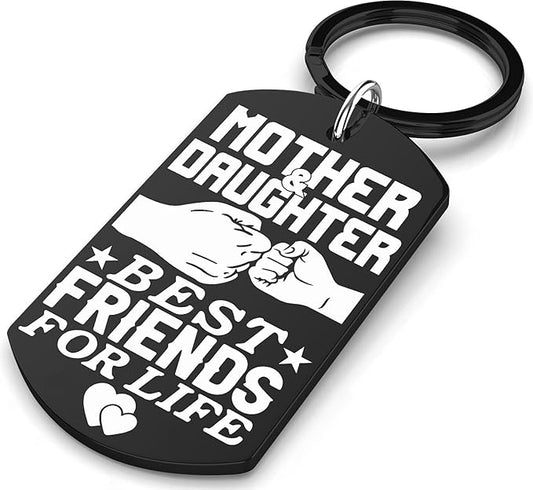 Mother & Daughter Printed Metal Keyring