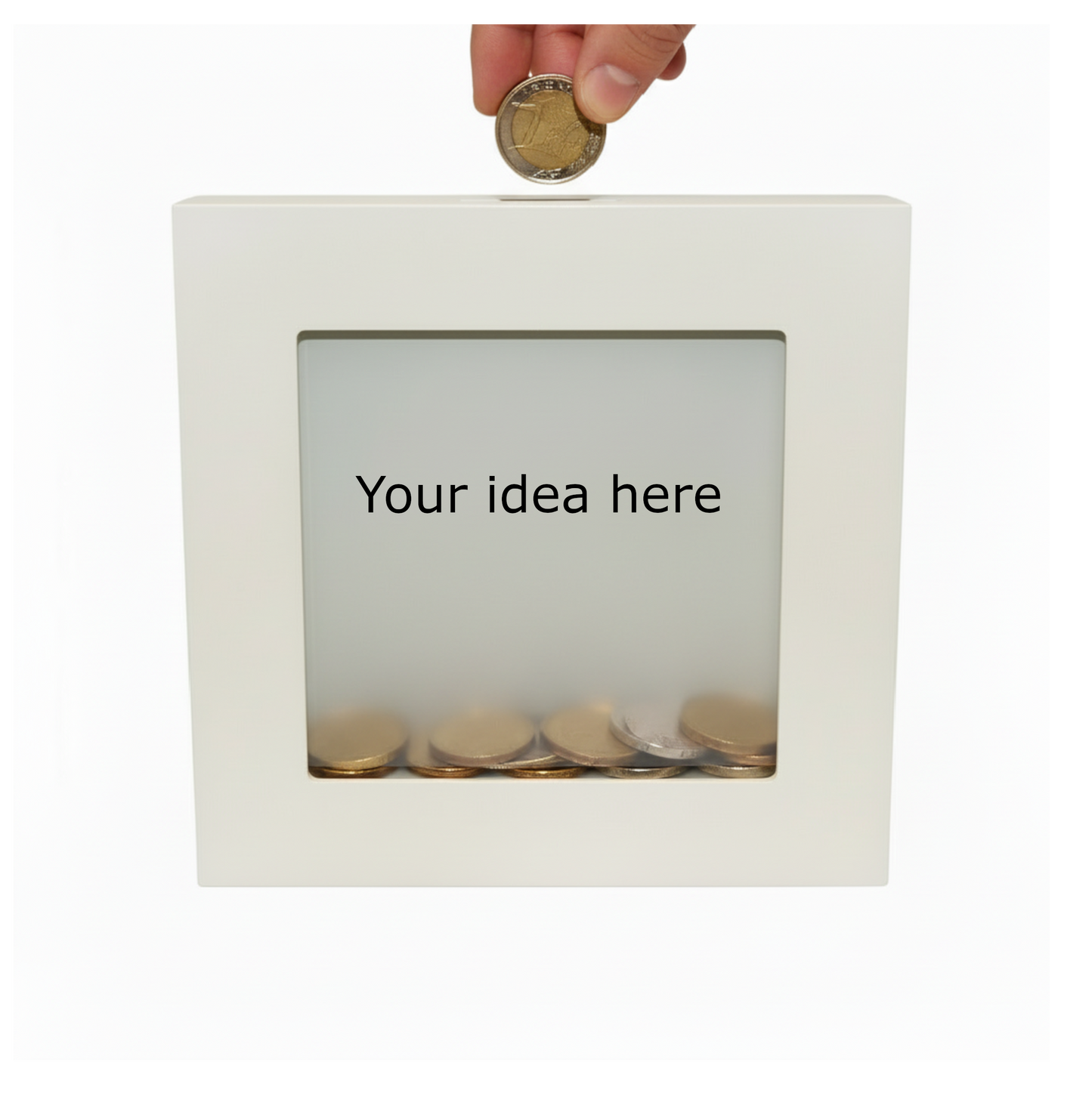 PersonaIised Money Savings Coin Box with Glass Front Display