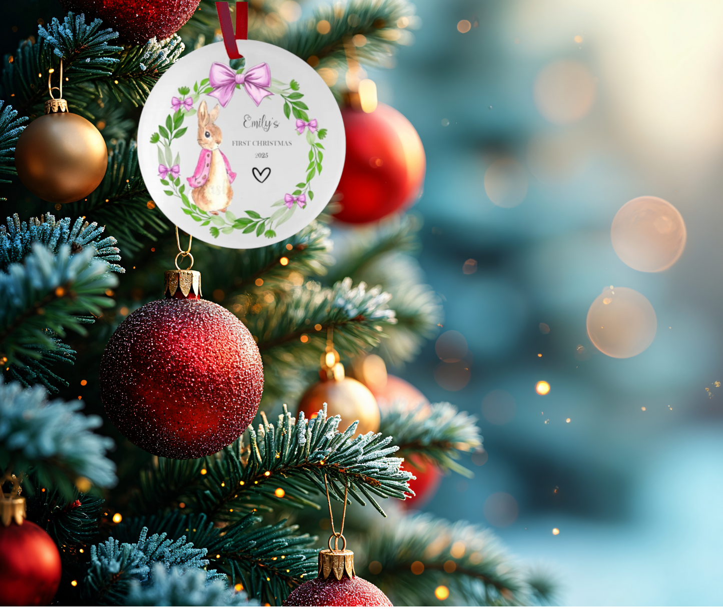 Personalised First Christmas Cute Ceramic Hanging Ornament