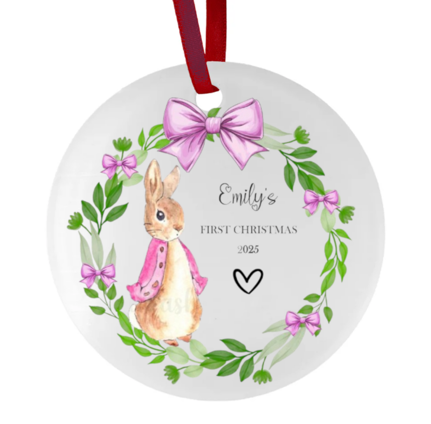 Personalised First Christmas Cute Ceramic Hanging Ornament