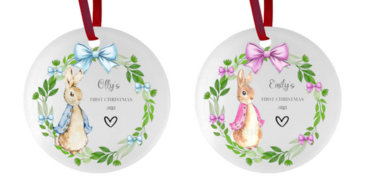 Personalised First Christmas Cute Ceramic Hanging Ornament