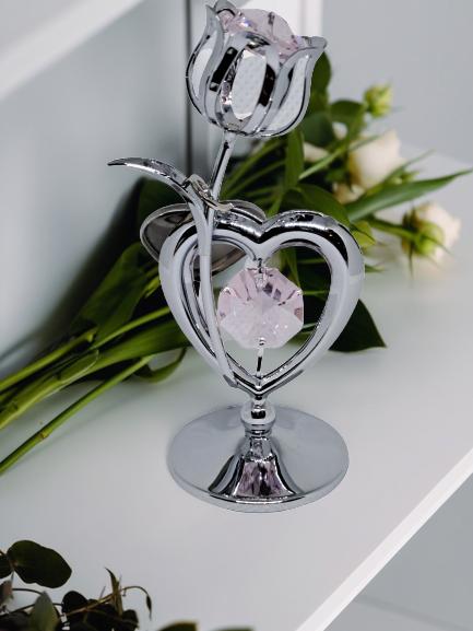 Swarovski Crystal Heart and Tulip