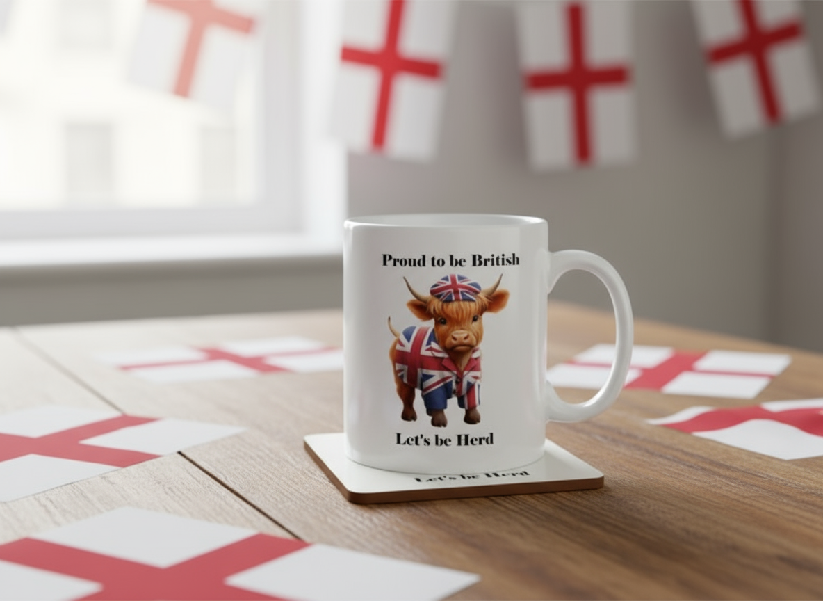 Union Highland Cow Mug - Proud to be British