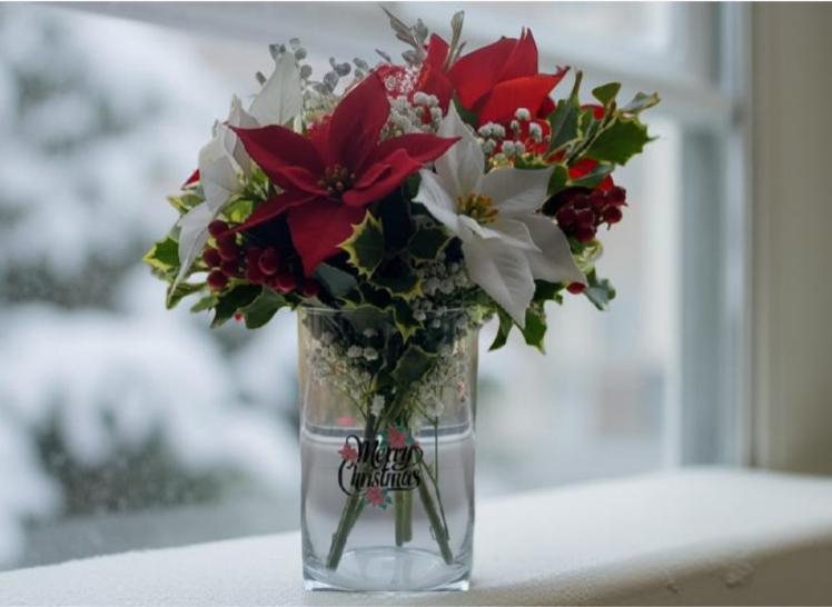 UV Printed Glass Christmas Cylinder Vase