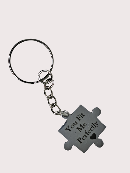 Personalised Stainless Steel Jigsaw Piece Keyring